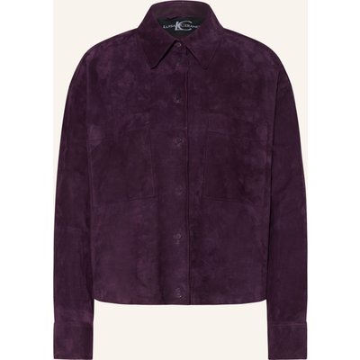 Luisa Cerano Leder-Overshirt lila
