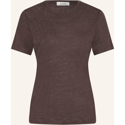 Cos T-Shirt Aus Leinen braun