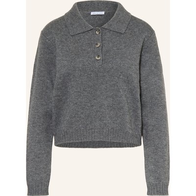 Mrs & Hugs Strick-Poloshirt Mit Cashmere grau