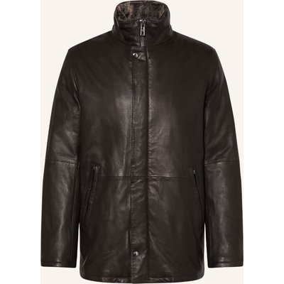 Milestone Lederjacke Msemiliano Mit Abnehmbarem Kragen braun