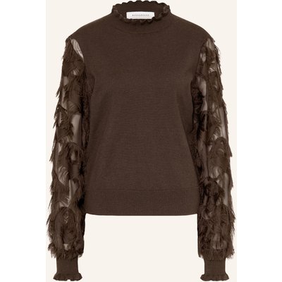 Rino & Pelle Pullover Janique Im Materialmix braun