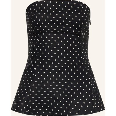 Faithfull The Brand Off-Shoulder-Top Petro Aus Leinen schwarz