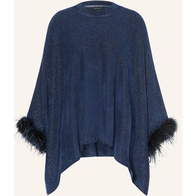 Marc Cain Strick-Poncho Mit Glitzergarn blau