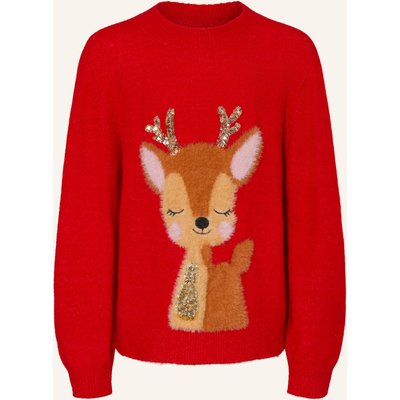 S.Oliver Red Pullover Mit Pailletten rot