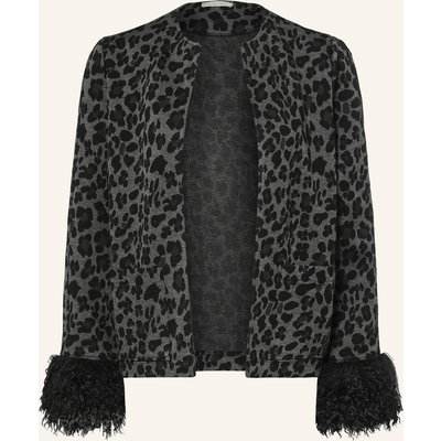 Lilienfels Strickjacke Mit Kunstfell grau