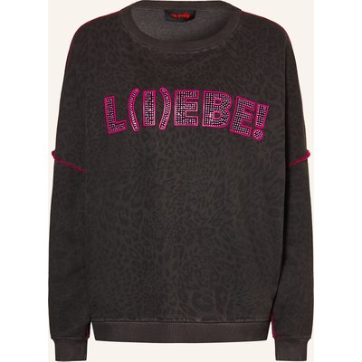 Miss Goodlife Sweatshirt Mit Schmucksteinen grau