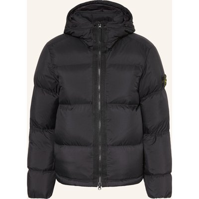 Stone Island Daunenjacke Mit Abnehmbarer Kapuze schwarz