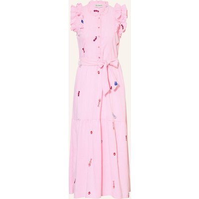Lollys Laundry Kleid Harrietll Mit Volants Und Stickereien pink