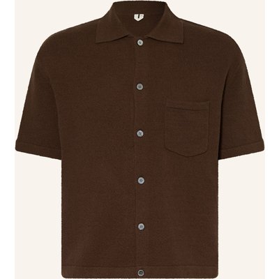 Arket Strickhemd Smog Comfort Fit braun