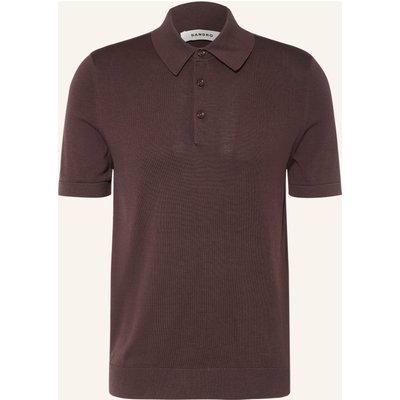 Sandro Strick-Poloshirt Mit Seide braun