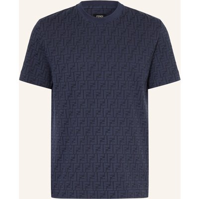 Fendi T-Shirt Aus Piqué blau