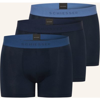 Schiesser 3er-Pack Boxershorts Organic Cotton blau