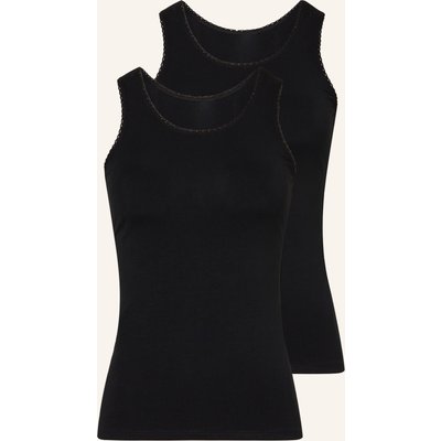Schiesser 2er-Pack Tops Modern Multipacks schwarz