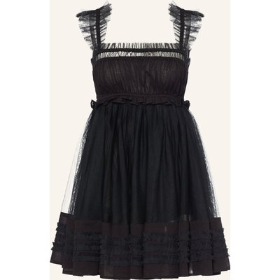 Allsaints Kleid Angela Im Materialmix Mit Rüschen schwarz