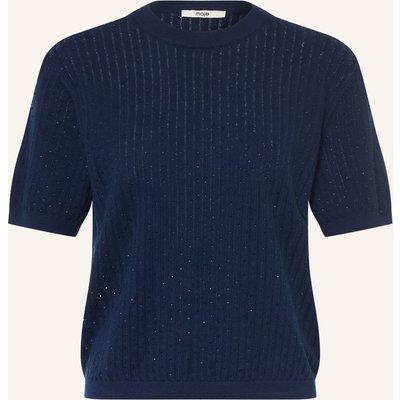 Maje Strickshirt Mit Schmucksteinen blau