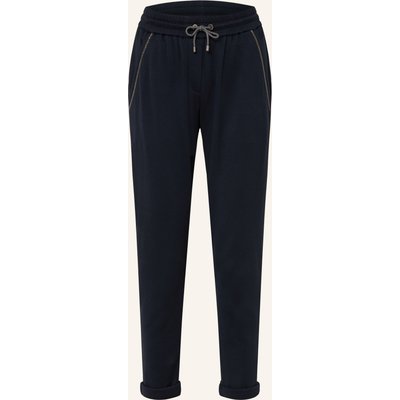 Brunello Cucinelli 7/8-Hose Im Jogging-Stil Mit Seide Und Perlen blau