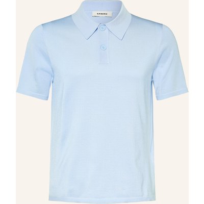 Sandro Strick-Poloshirt blau