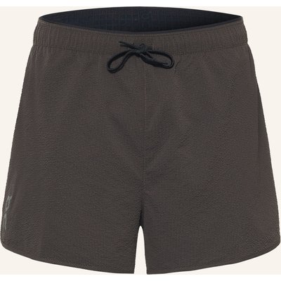 On 2-In-1-Laufshorts Performance Volt braun