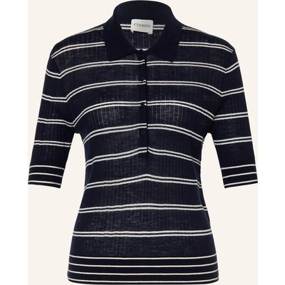 Closed Strick-Poloshirt blau
