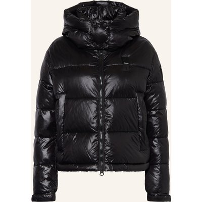 Blauer Steppjacke Gloria Mit Abnehmbarer Kapuze schwarz