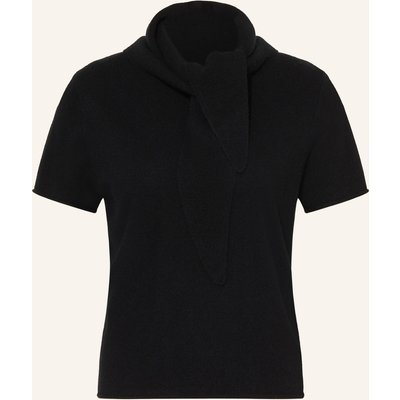 Mrs & Hugs Strickshirt Aus Cashmere Mit Abnehmbarem Schal schwarz