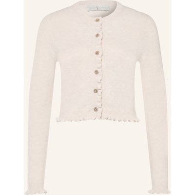 Johann & Johanna Strickjacke Mit Rüschen weiss