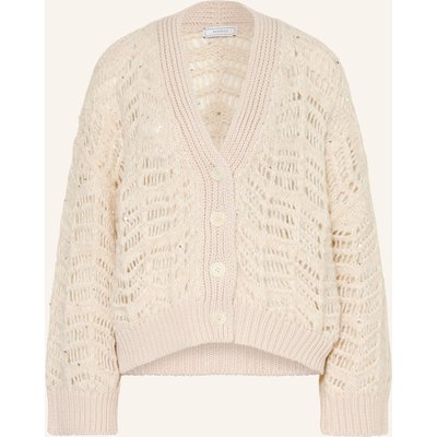 Peserico Strickjacke Mit Pailletten weiss