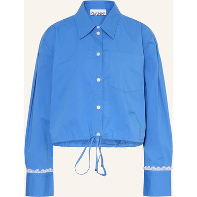 Ganni Hemdbluse Mit Spitze blau