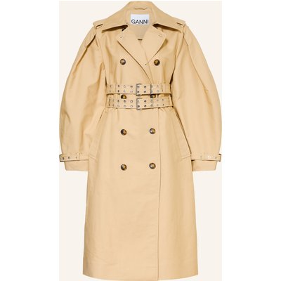 Ganni Trenchcoat Mit Nieten beige