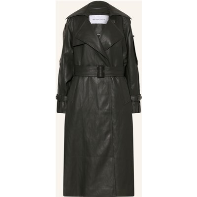 Mrs & Hugs Trenchcoat In Lederoptik gruen