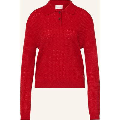 Closed Strick-Poloshirt rot