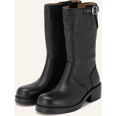 Dries Van Noten Biker Boots schwarz