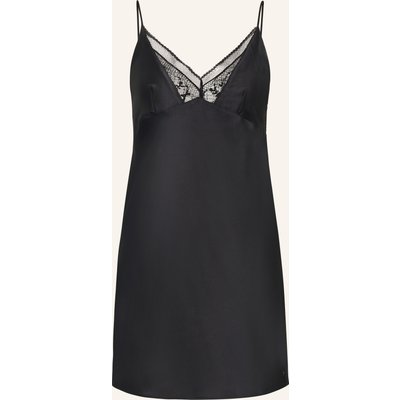Calvin Klein Negligé Aus Satin schwarz