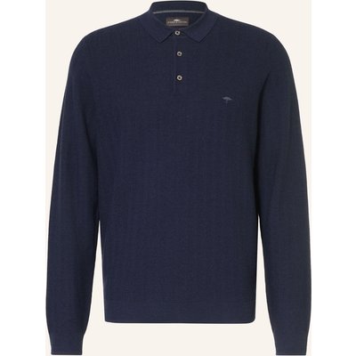 Fynch-Hatton Strick-Poloshirt blau