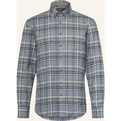 Fynch-Hatton Flanellhemd Regular Fit blau