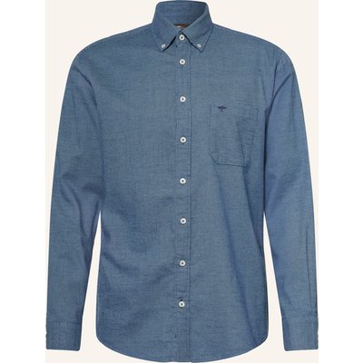 Fynch-Hatton Flanellhemd Regular Fit blau