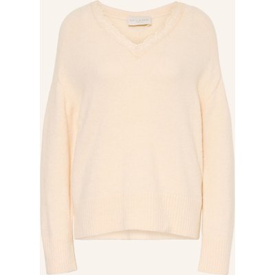 Milano Italy Pullover Mit Spitze weiss