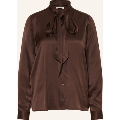 Milano Italy Satinbluse Mit Schluppe braun