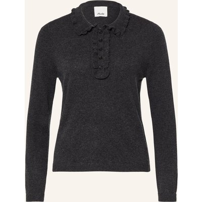 Allude Pullover Mit Cashmere Und Rüschen grau