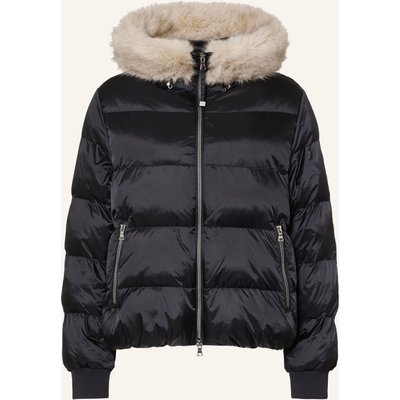 No.1 Como Steppjacke Mit Kunstfell schwarz