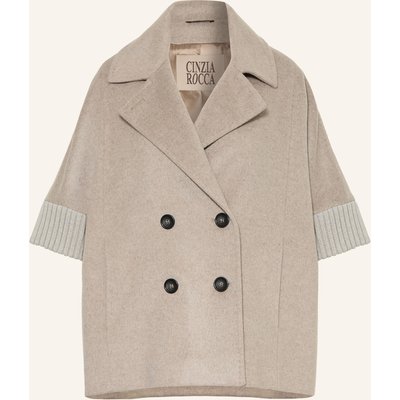 Cinzia Rocca Cape Im Materialmix grau