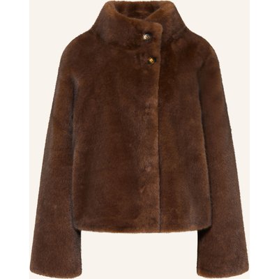 Studio Ar Kunstfell-Jacke Mallow Zum Wenden braun