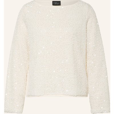 S.Oliver Black Label Pullover Mit Pailletten weiss