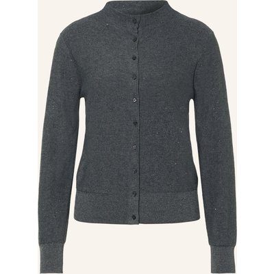 S.Oliver Black Label Strickjacke Mit Pailletten grau
