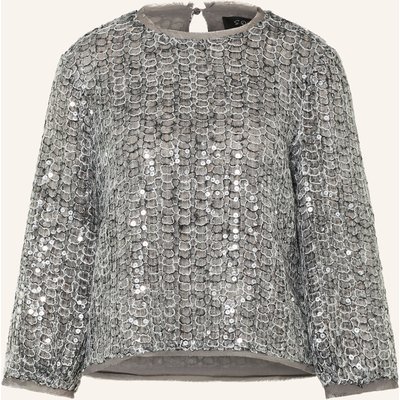 S.Oliver Black Label Blusenshirt Mit Pailletten grau