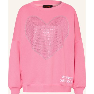 Miss Goodlife Sweatshirt Mit Schmucksteinen pink