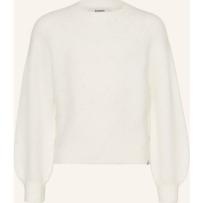 Garcia Pullover Mit Pailletten weiss