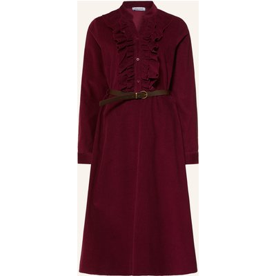 More & More Cordkleid Mit Rüschen rot