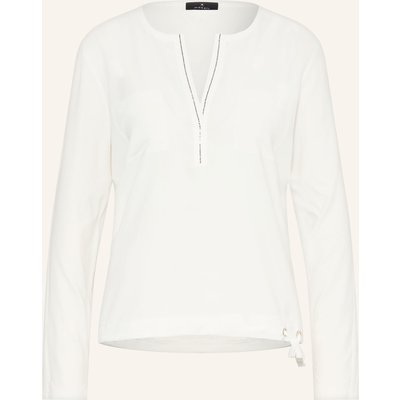 Monari Blusenshirt Im Materialmix Mit Schmucksteinen weiss