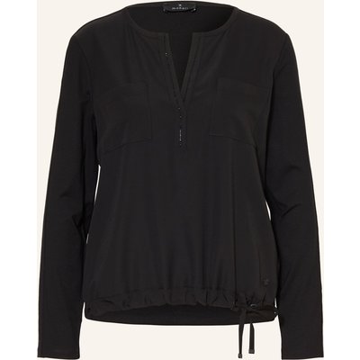 Monari Blusenshirt Im Materialmix Mit Schmucksteinen schwarz